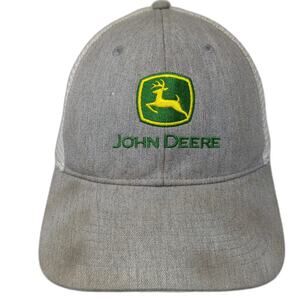 Infinity Headwear John Deere Trucker Hat Gray One Size Mesh Snapback Embroidered